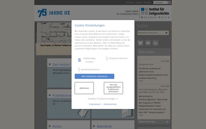 Screenshot of ifz-muenchen.de