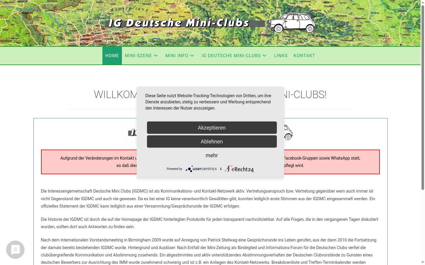 Screenshot tal-banner tal-kunsens muri qabel kwalunkwe interazzjoni