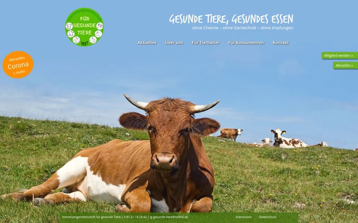 Screenshot of ig-gesunde-tiere.de