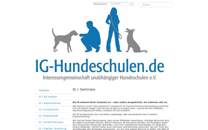 Screenshot of ig-hundeschulen.de