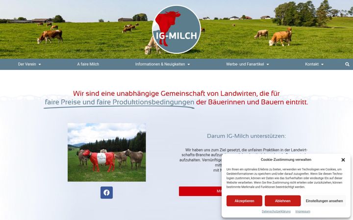 Screenshot of ig-milch.at