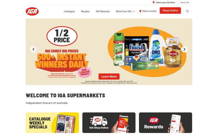 Screenshot of iga.com.au