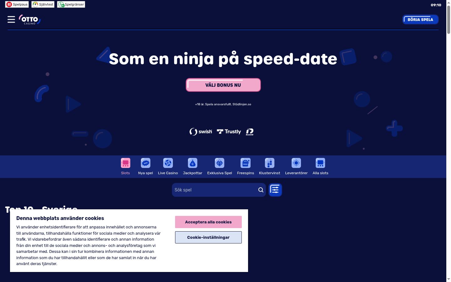Screenshot of the consent banner shown before any interaction