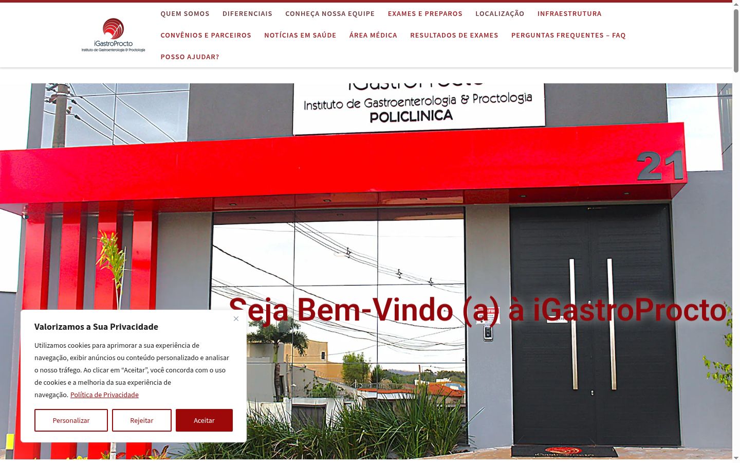 Screenshot of the consent banner shown before any interaction