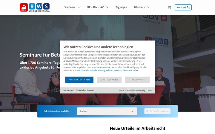 Screenshot of igbce-bws.de