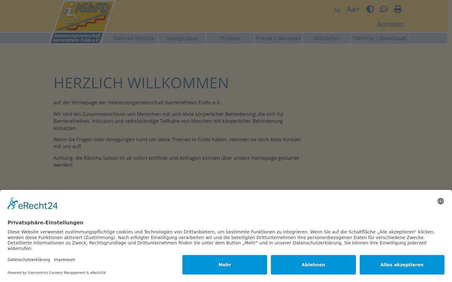 Screenshot van de toestemmingsbanner zoals getoond vóór enige interactie