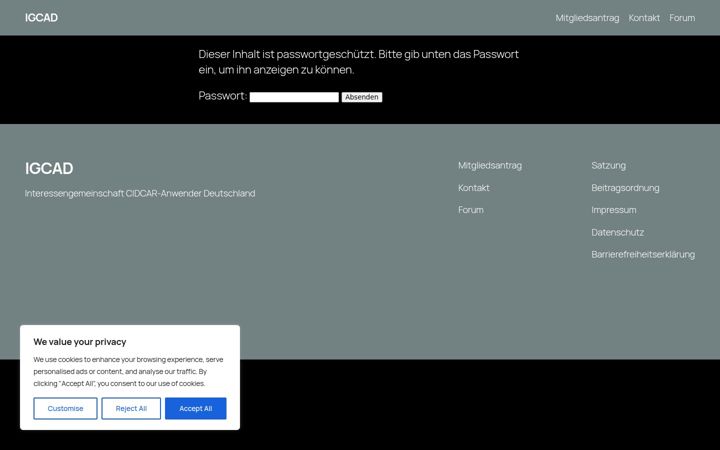 Screenshot of igcad.de