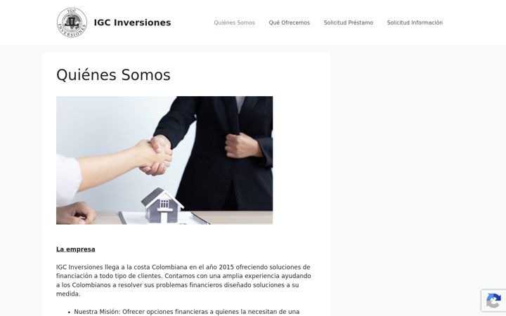 Screenshot of igcinversiones.com