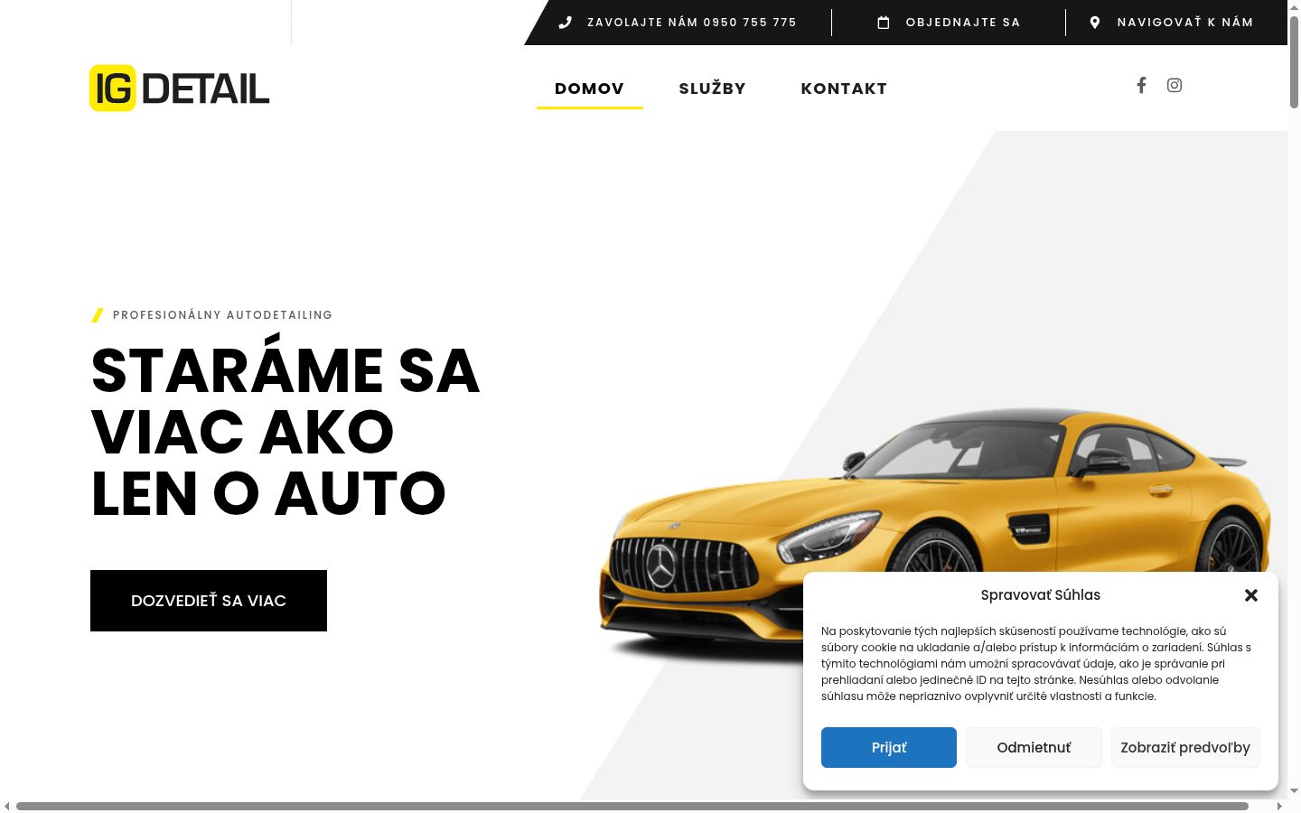 Screenshot del banner di consenso mostrato prima di qualsiasi interazione