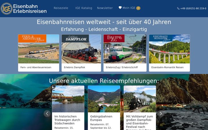 Screenshot of ige-erlebnisreisen.de