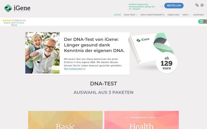 Screenshot of igene.ch