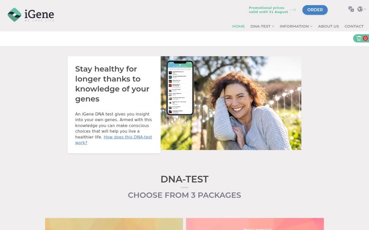Screenshot of igene.co.uk
