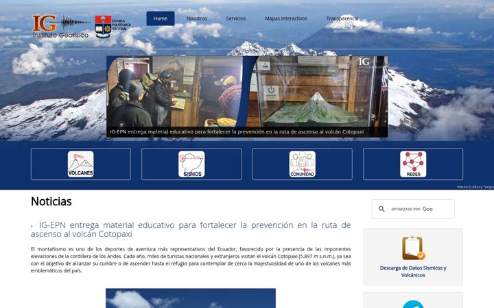 Screenshot of igepn.edu.ec
