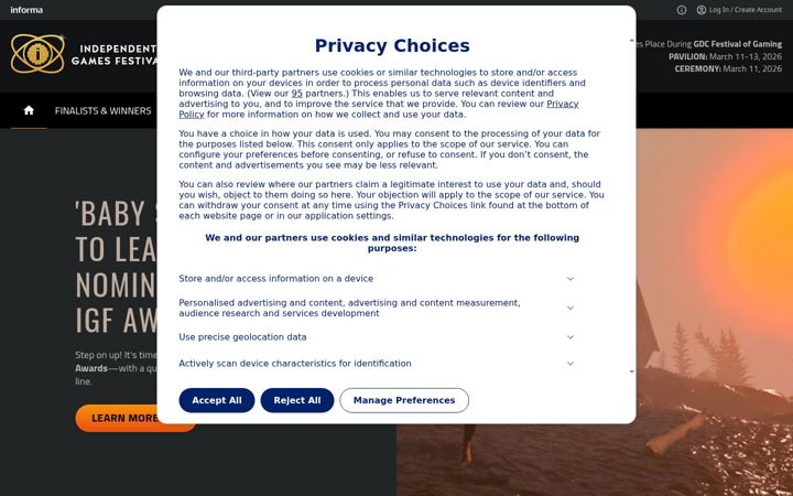 Screenshot of igf.com