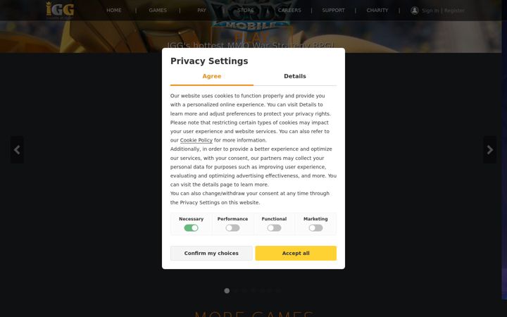 Screenshot di igg.com