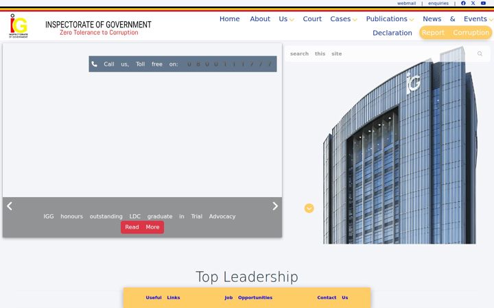 Screenshot of igg.go.ug