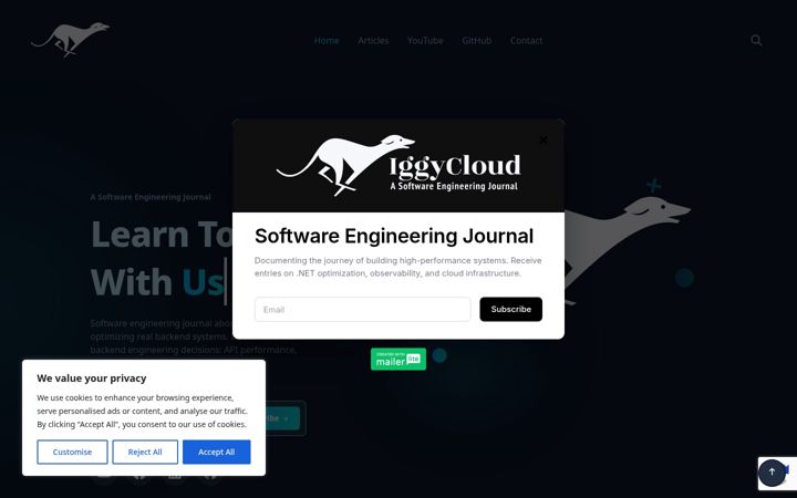 Screenshot of iggycloud.com
