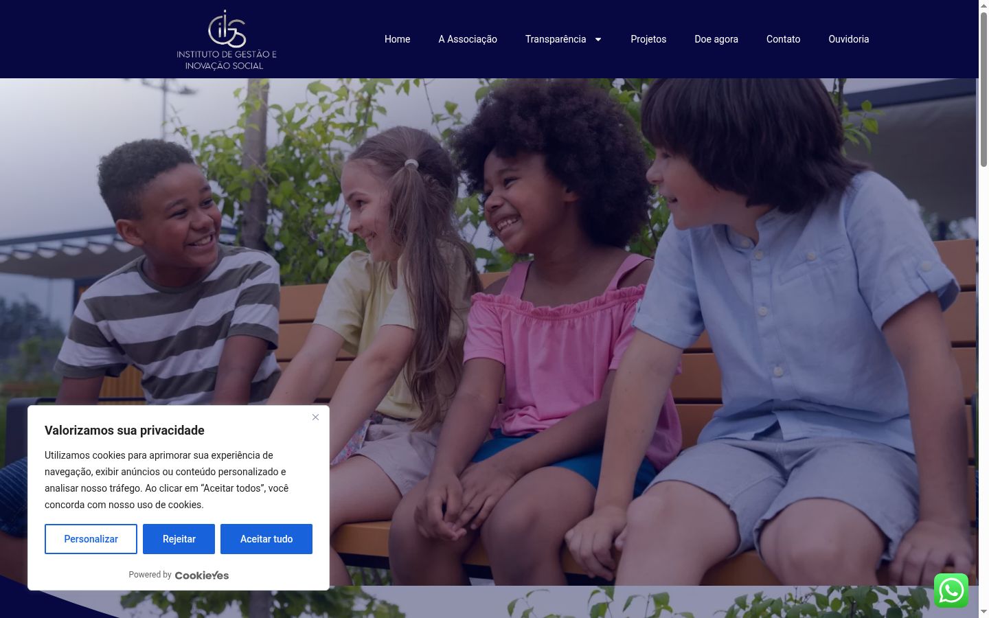 Screenshot of the consent banner shown before any interaction