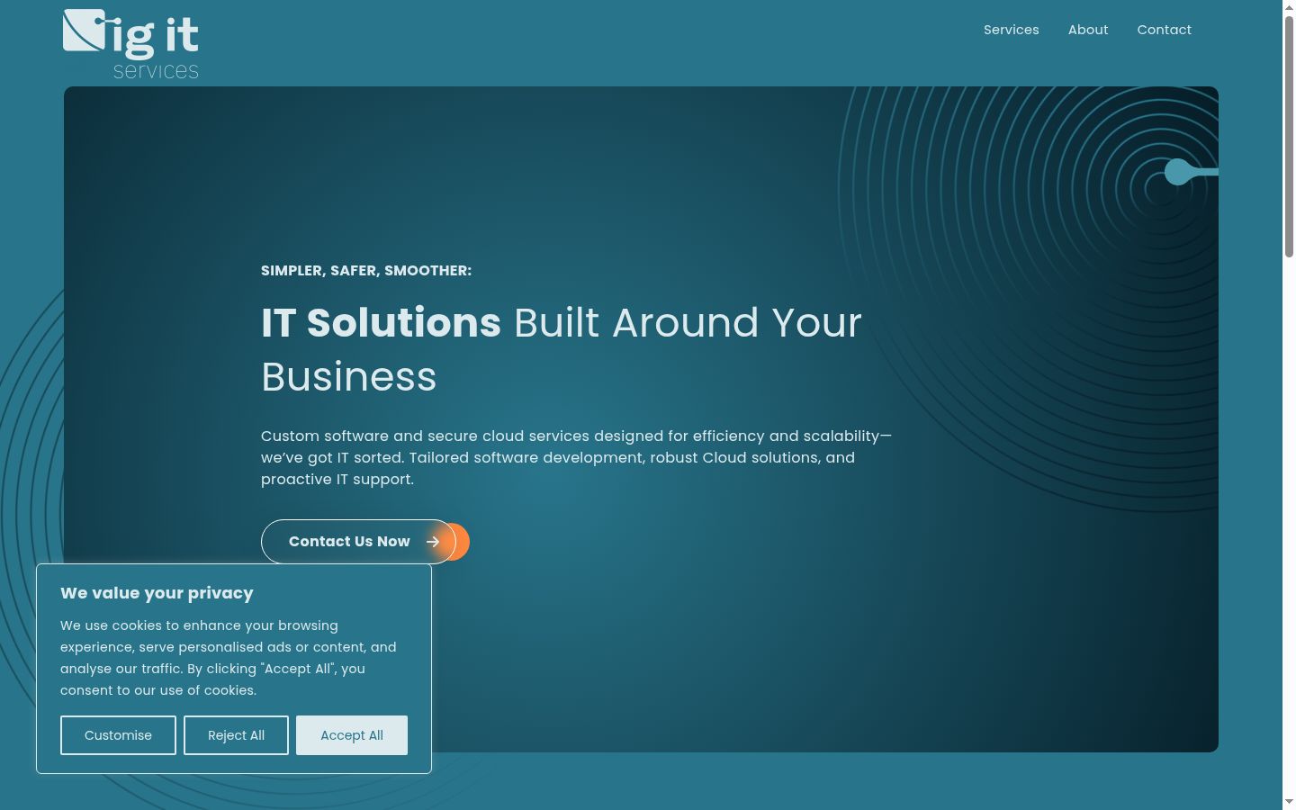 Screenshot of the consent banner shown before any interaction