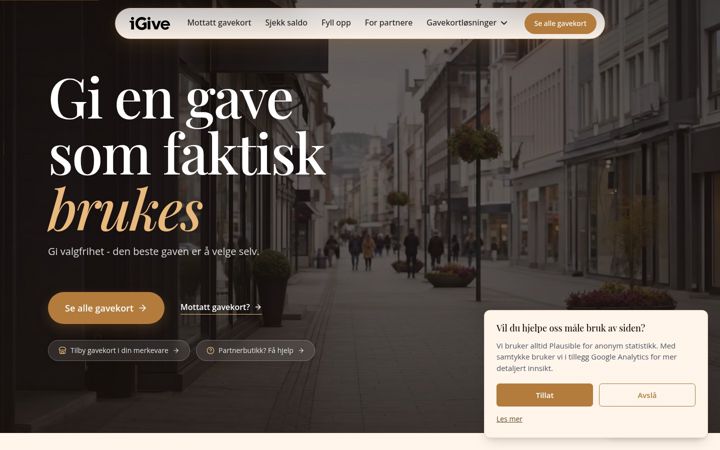 Screenshot of igive.no
