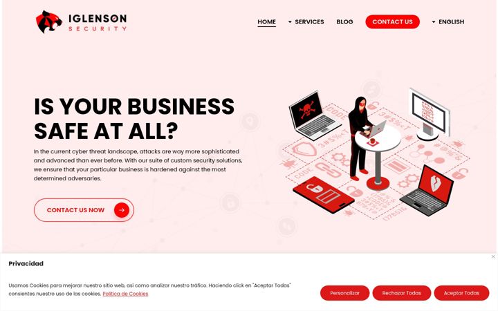 Screenshot of iglensonsecurity.com