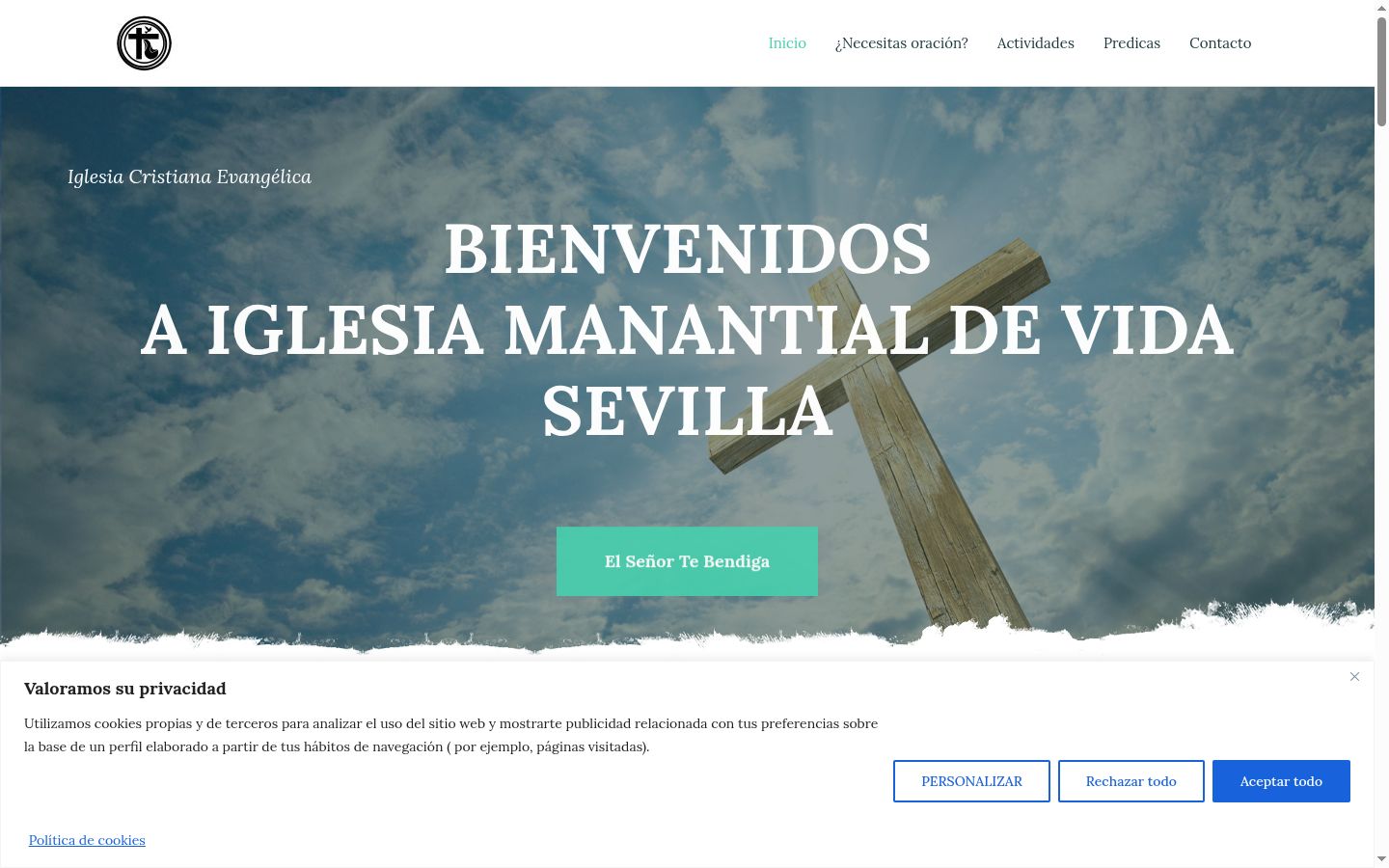 Screenshot del banner di consenso mostrato prima di qualsiasi interazione