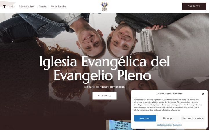 Screenshot of iglesiaevangelicaevangeliopleno.com