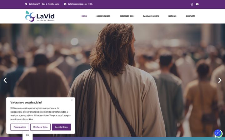 Snímek obrazovky iglesialavidbizkaia.com
