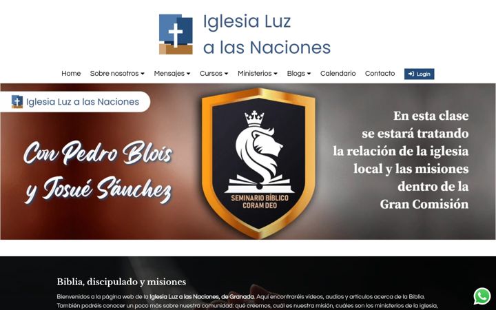 Screenshot of iglesialuzalasnaciones.es