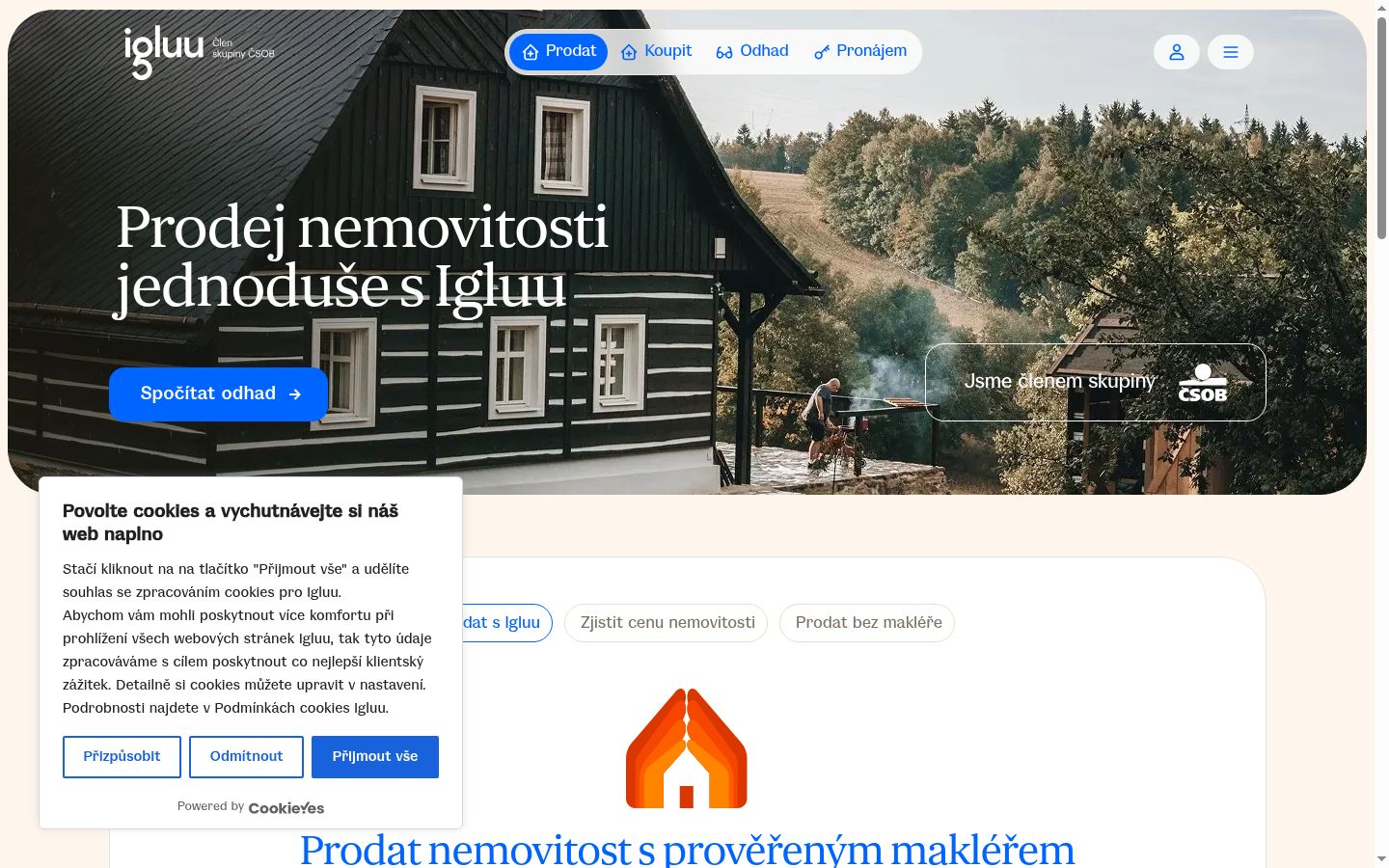 Ekrānuzņēmums ar piekrišanas baneri, kas tika rādīts pirms jebkādas mijiedarbības