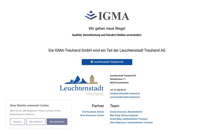 Screenshot of igma-treuhand.ch