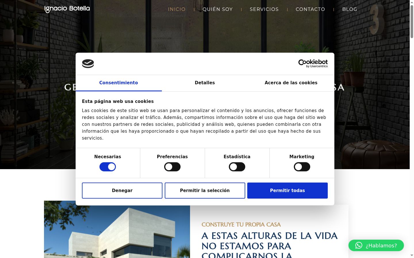 Screenshot of the consent banner shown before any interaction