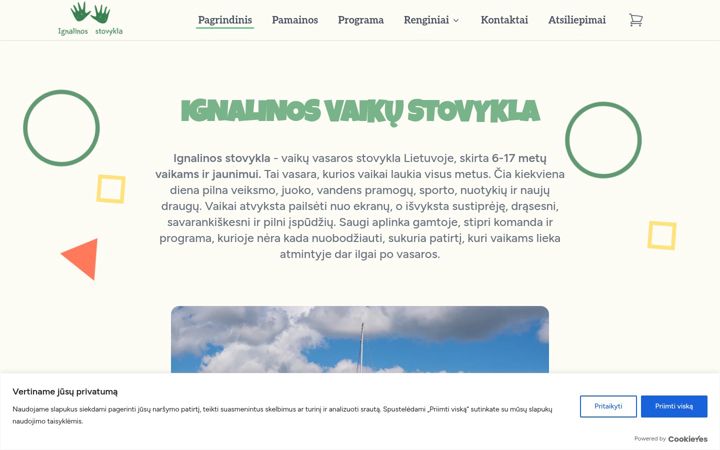 Posnetek zaslona ignalinosstovykla.lt