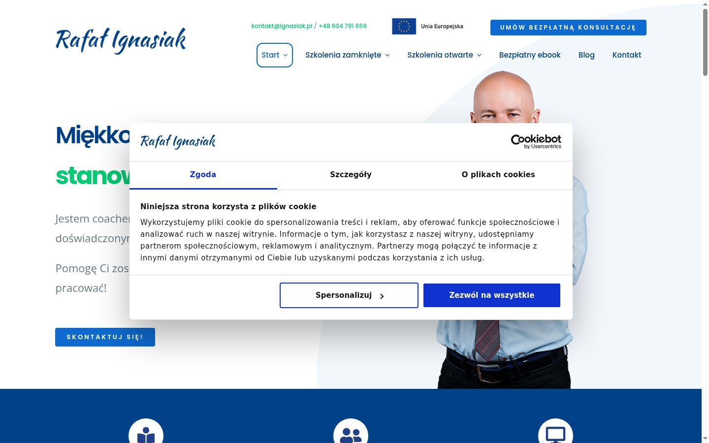 Snímek obrazovky baneru souhlasu zobrazeného před jakoukoli interakcí