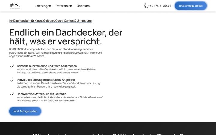 Screenshot of ignaz-bedachungen.de
