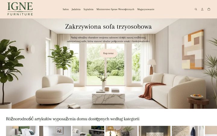 Screenshot of ignefurniture.com