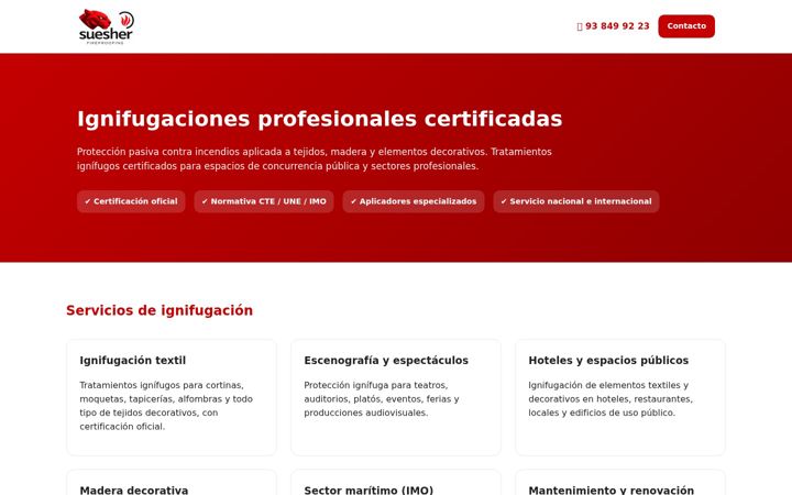 Screenshot of ignifugacionsuesher.com