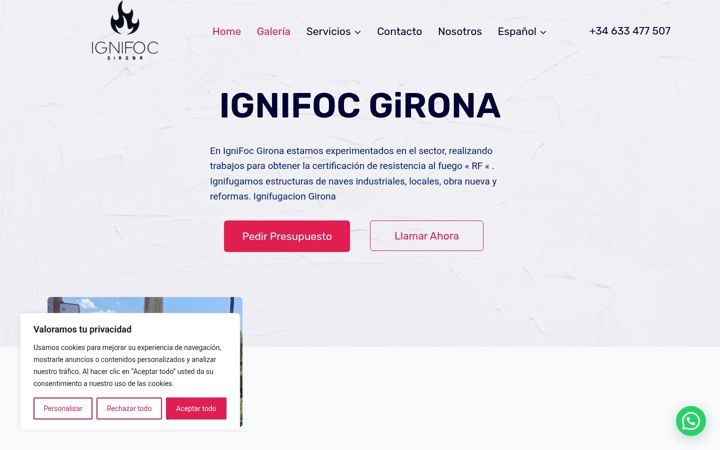 Екранна снимка на ignifugarestructura.com