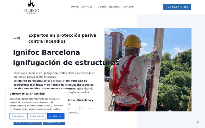 Screenshot of ignifugatsbarcelona.com