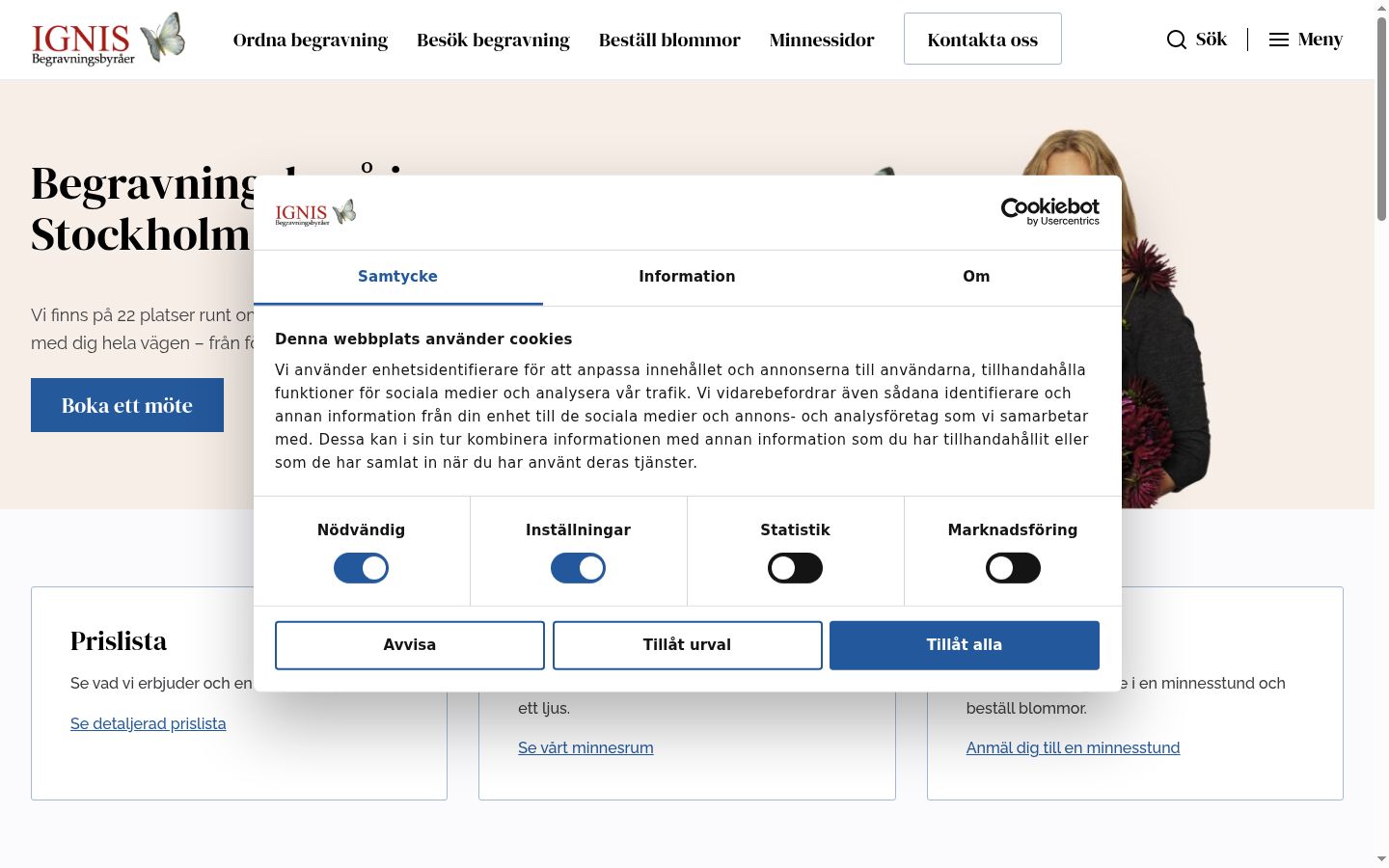 Screenshot of the consent banner shown before any interaction
