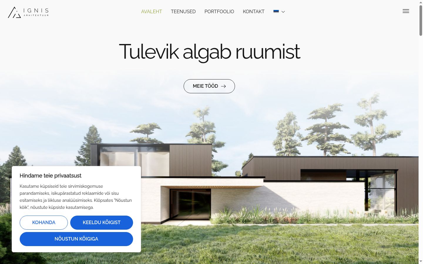 Screenshot of the consent banner shown before any interaction