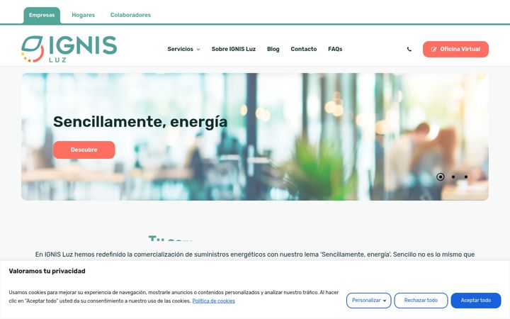 Screenshot of ignisluz.es