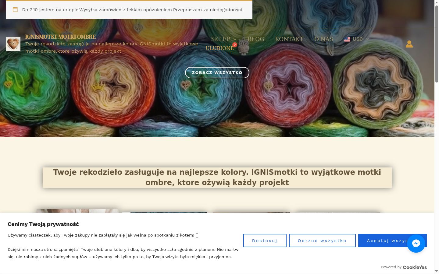 Captura de ecrã do banner de consentimento apresentado antes de qualquer interação