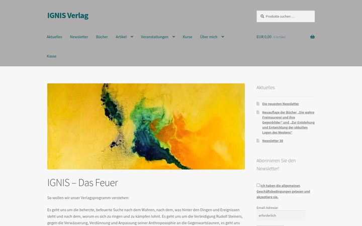 Screenshot of ignisverlag.com