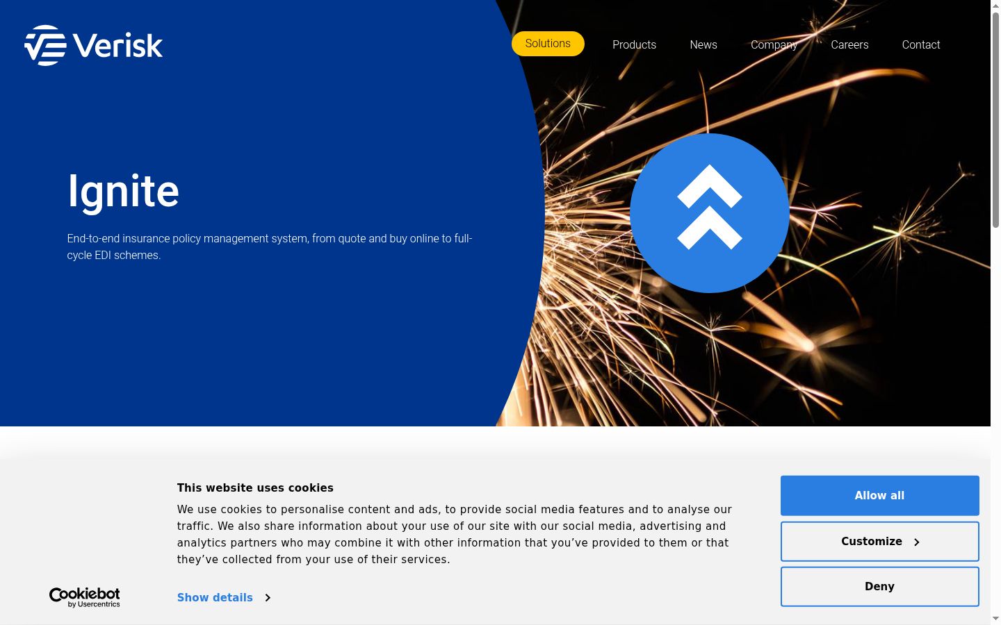 Screenshot del banner di consenso mostrato prima di qualsiasi interazione