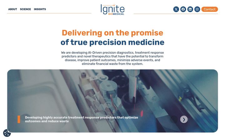 Screenshot of ignitebiomedical.com