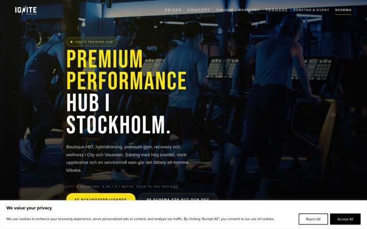 Screenshot of ignitetraininghub.se