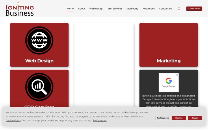 Screenshot of ignitingbusiness.com