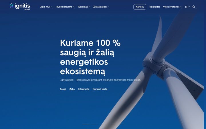Posnetek zaslona ignitisgrupe.lt