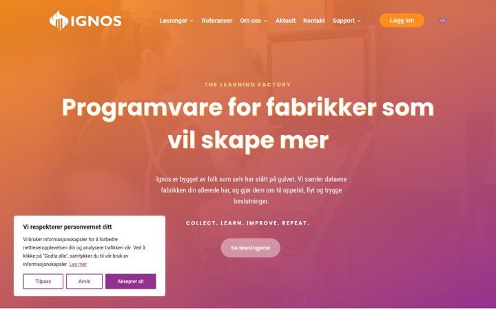 Screenshot of ignos.no
